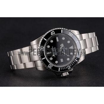 Swiss Rolex Submariner Small Date Black Dial And Bezel Stainless Steel Case And Bracelet