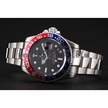 Swiss Rolex GMT Master II Black Dial Pepsi Bezel Stainless Steel Case And Bracelet 1453751