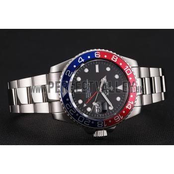 Swiss Rolex GMT Master II Black Dial Pepsi Bezel Stainless Steel Case And Bracelet 1453751