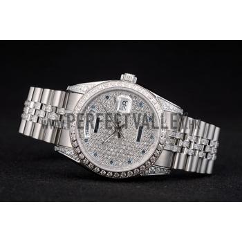 Cheap Rolex DayDate Diamond Plated Stainless Steel Bracelet Diamond Plated Dial 41985