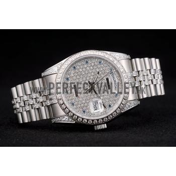 Cheap Rolex DayDate Diamond Plated Stainless Steel Bracelet Diamond Plated Dial 41985