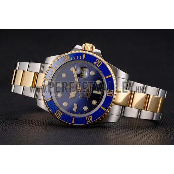 Swiss Rolex Submariner Blue Dial And Bezel Two Tone Steel Gold Bracelet