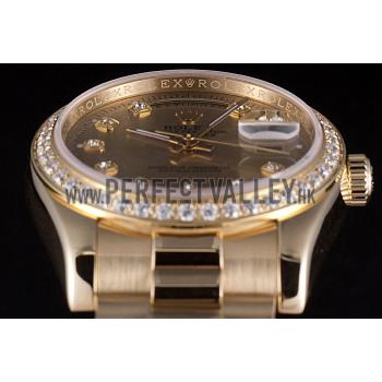 Rolex Day-Date 18k Yellow Gold Plated Stainless Steel Gold Dial Replica