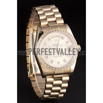 Rolex Day-Date 18k Yellow Gold Plated Stainless Steel Gold Dial Replica