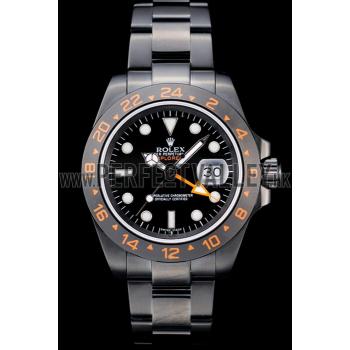 Replica Rolex Swiss Explorer Black Ceramic Bezel Black Dial Tachymeter 98240