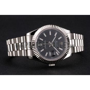 Cheap Swiss Rolex Datejust Black Dial Stainless Steel Case And Bracelet