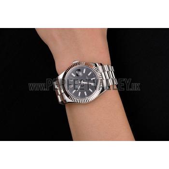 Cheap Swiss Rolex Datejust Black Dial Stainless Steel Case And Bracelet