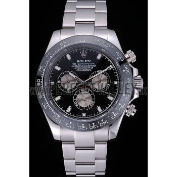 Rolex Cosmograph Daytona Black Dial Stainless Steel Bracelet  622543 Replica