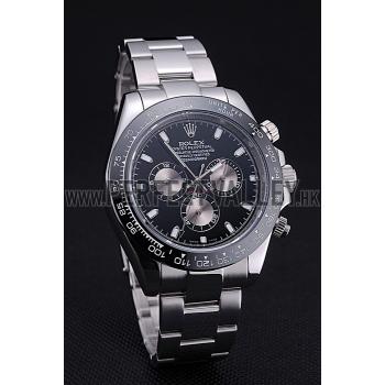 Rolex Cosmograph Daytona Black Dial Stainless Steel Bracelet  622543 Replica