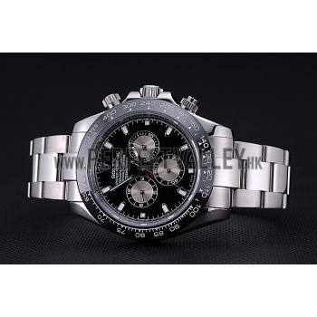 Rolex Cosmograph Daytona Black Dial Stainless Steel Bracelet  622543 Replica