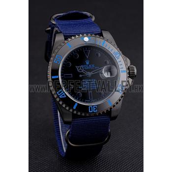 Rolex Stealth Submariner Blue Nylon Strap 622008 Replica