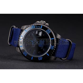 Rolex Stealth Submariner Blue Nylon Strap 622008 Replica