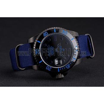 Rolex Stealth Submariner Blue Nylon Strap 622008 Replica