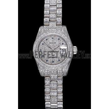 Swiss Rolex DateJust Diamond Dial Stainless Steel 622022