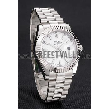 Swiss Rolex Datejust White Dial Stainless Steel Case And Bracelet