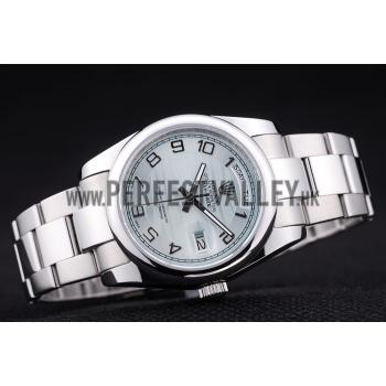 Rolex DayDate Polished Silver Bezel White Dial 7470