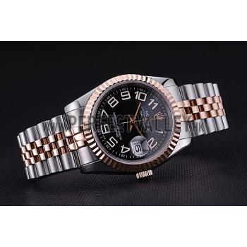 Rolex DateJust Black Dial Stainless Steel and Gold Bracelet  622545