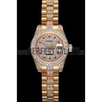 Swiss Rolex DateJust Diamond Dial Gold 622023