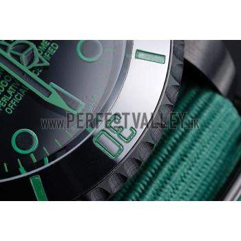 Replica Rolex Stealth Submariner Green Nylon Strap 622009