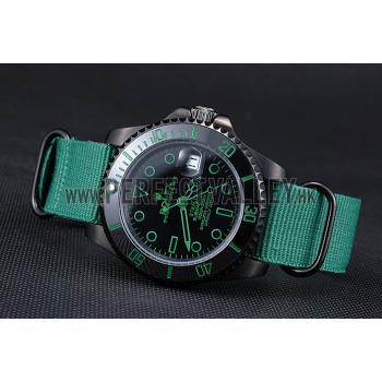 Replica Rolex Stealth Submariner Green Nylon Strap 622009