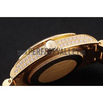 Cheap Swiss Rolex Day Date Yellow Gold Full Diamond Pave