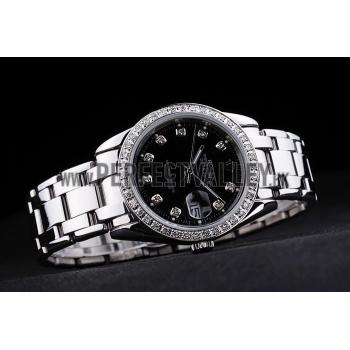 Rolex DateJust Black Dial Diamond Bezel Stainless Steel Bracelet