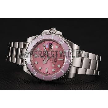 Rolex Submariner Pink Dial Pink Bezel Stainless Steel Bracelet 1453865