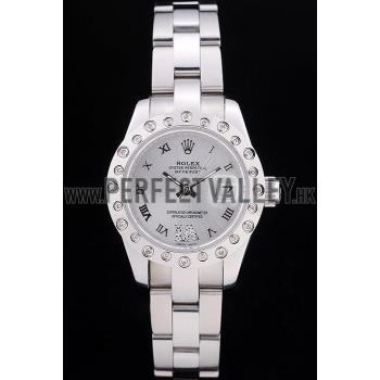 Rolex Datejust Polished Silver Diamonds Bezel Silver Dial 7474