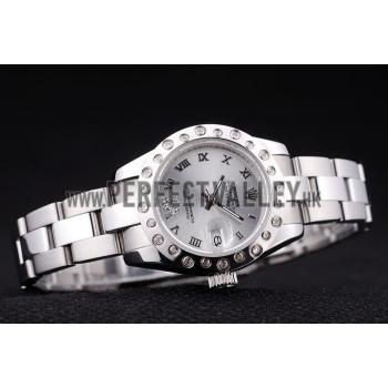 Rolex Datejust Polished Silver Diamonds Bezel Silver Dial 7474