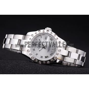 Rolex Datejust Polished Silver Diamonds Bezel Silver Dial 7474