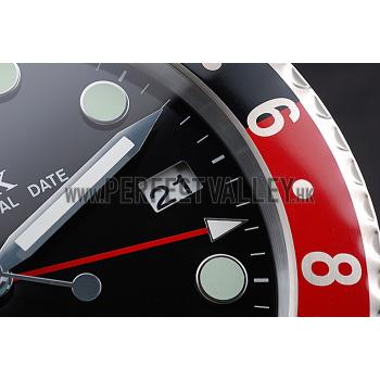 Replica Rolex GMT Master II Wall Clock Black-Red  622478