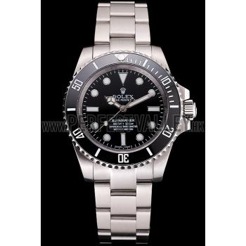 Replica Swiss Rolex Submariner No Date Black Dial And Bezel Stainless Steel Case And Bracelet