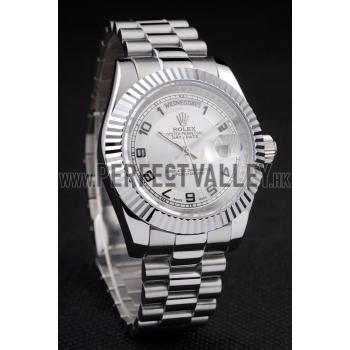 Rolex Day-Date Polished Stainless Steel White Dial