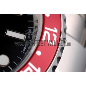 Rolex GMT Master II Blue Rose Red Bezel Black Dial Tachymeter