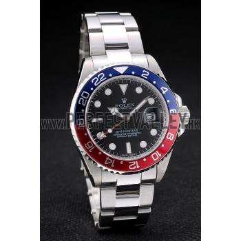 Rolex GMT Master II Blue Rose Red Bezel Black Dial Tachymeter