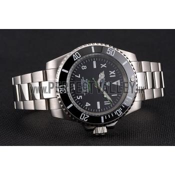 Rolex Bamford Submariner Black Dial With Roman Numerals Black Bezel Stainless Steel Case And Bracelet