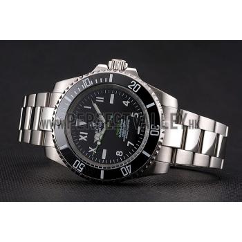 Rolex Bamford Submariner Black Dial With Roman Numerals Black Bezel Stainless Steel Case And Bracelet