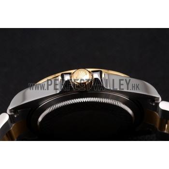 Swiss Rolex Explorer II Black Dial Gold Bezel Two Tone Bracelet 1453752