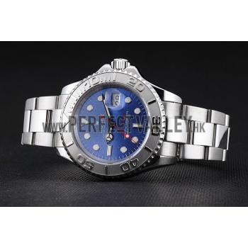 Replica Swiss Rolex Yacht-Master Blue Dial Stainless Steel Case And Bracelet