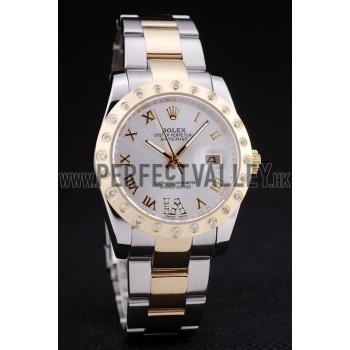 Rolex Datejust Diamond Bezel White Dial 7464