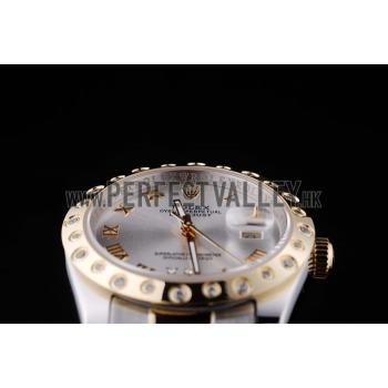 Rolex Datejust Diamond Bezel White Dial 7464