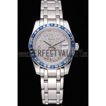 Cheap Rolex Datejust Diamond Dial Blue Jewels Bezel Stainless Steel Case And Bracelet  622834