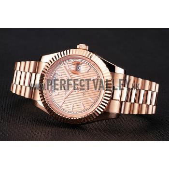 Cheap Swiss Rolex Day Date 40 Rose Gold Etched Dial Rose Gold Case And Bracelet