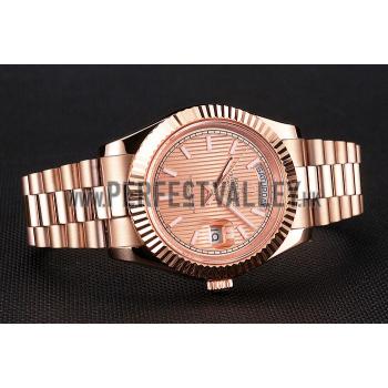 Cheap Swiss Rolex Day Date 40 Rose Gold Etched Dial Rose Gold Case And Bracelet