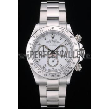 Swiss Rolex Daytona Stainless Steel Bracelet White Dial 80297