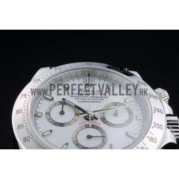 Swiss Rolex Daytona Stainless Steel Bracelet White Dial 80297