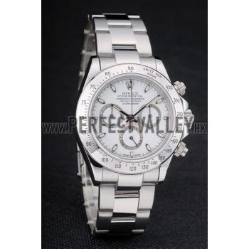 Swiss Rolex Daytona Stainless Steel Bracelet White Dial 80297