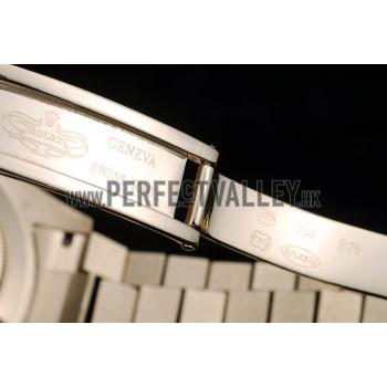 Rolex DayDate Black Patterned Dial Gold Stainless Steel Strap 41980