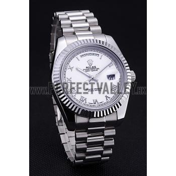 Rolex Day-Date White Dial Stainless Steel Bracelet  622547