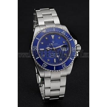 Rolex Submariner Stainless Steel Case Blue Dial Diamond Markers Stainless Steel Bracelet   622638